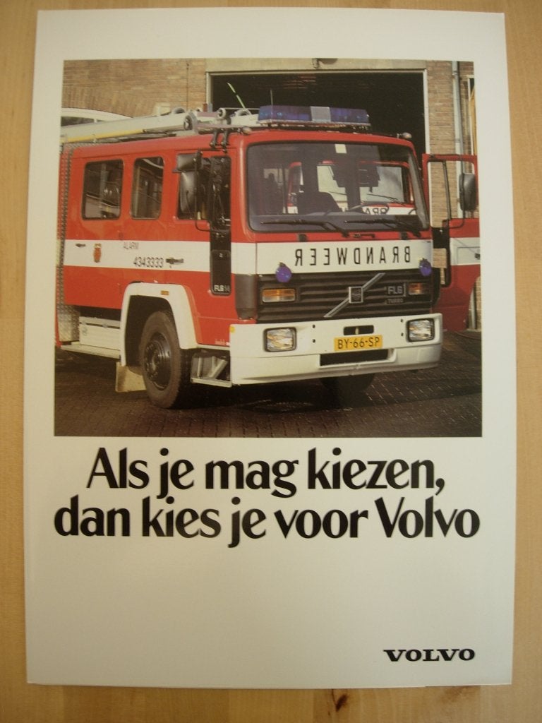 Volvo FL6 Brochure 1988 - Brandweer FL614 FL617, Volvo, Zo goed als nieuw, Volvo, Ophalen of Verzenden