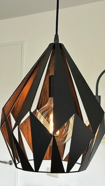 4 Stuks Hanglampen type Carlton, Ophalen, Zo goed als nieuw, Metaal, 75 cm of meer