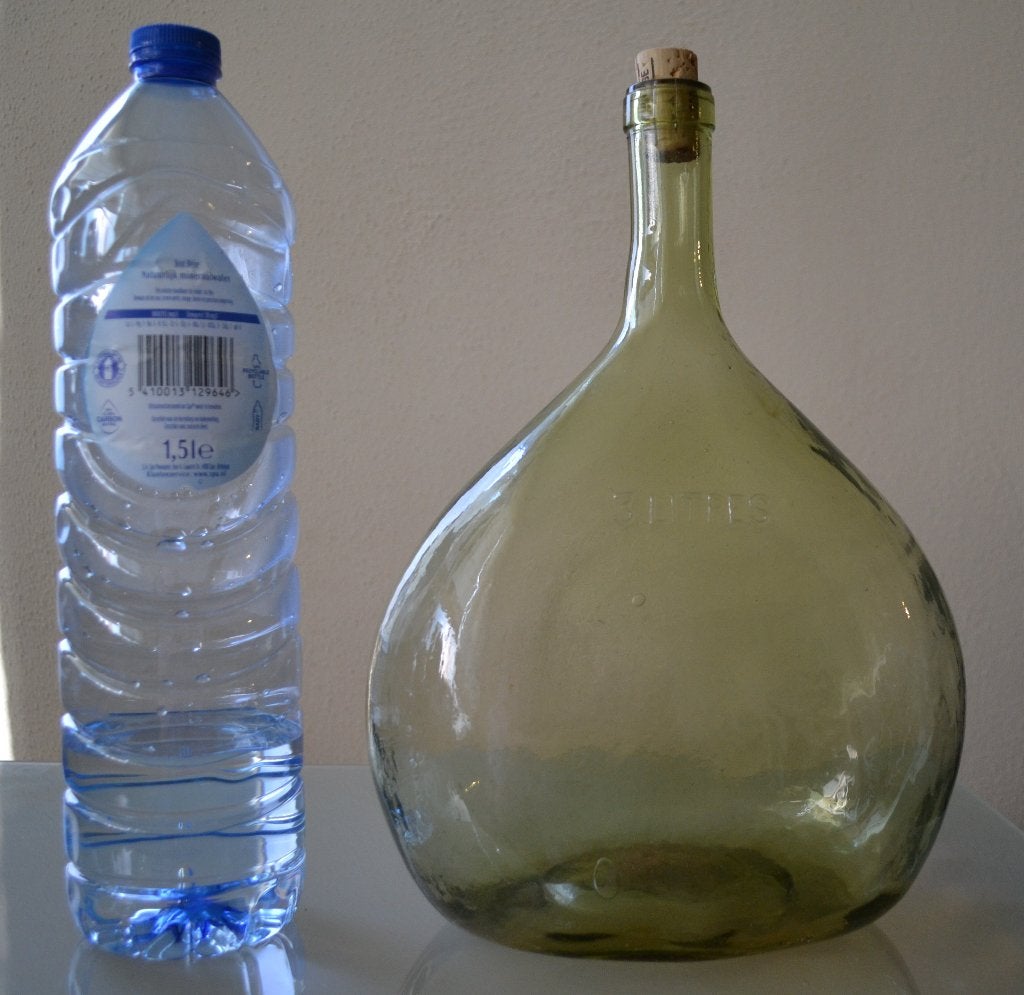 (9) wijn / gist fles 3 liter frans antiek, Antiek en Kunst, Ophalen