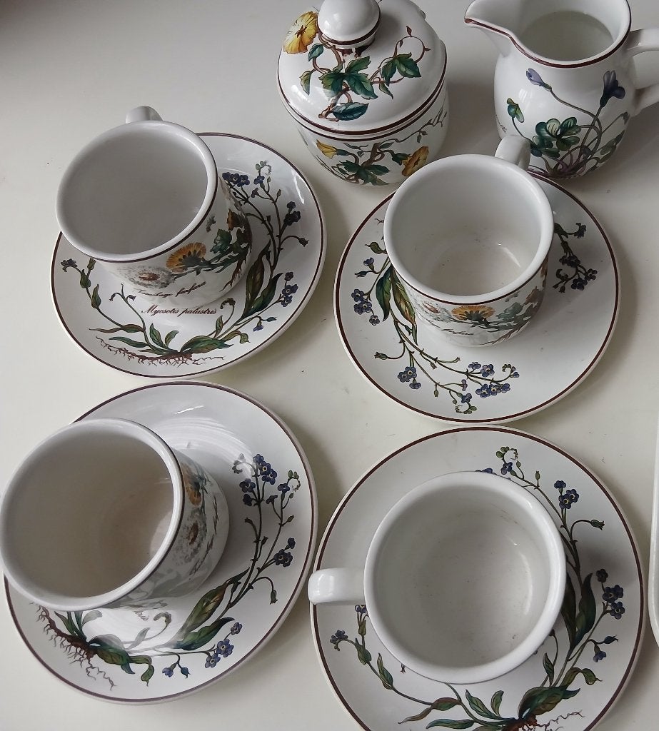 Villeroy&boch botanica kop en schotels en melk en suikerkan, Ophalen, Gebruikt, Villeroy & Boch, Overige stijlen