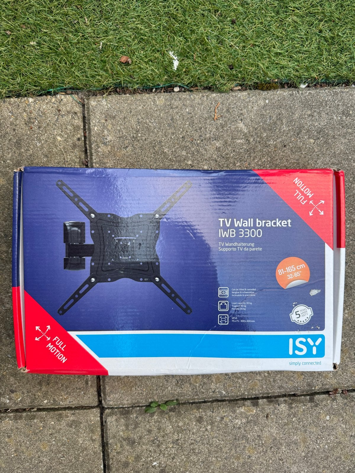 ISY IWB 3300 TV Muurbeugel - Full Motion, Ophalen, Nieuw