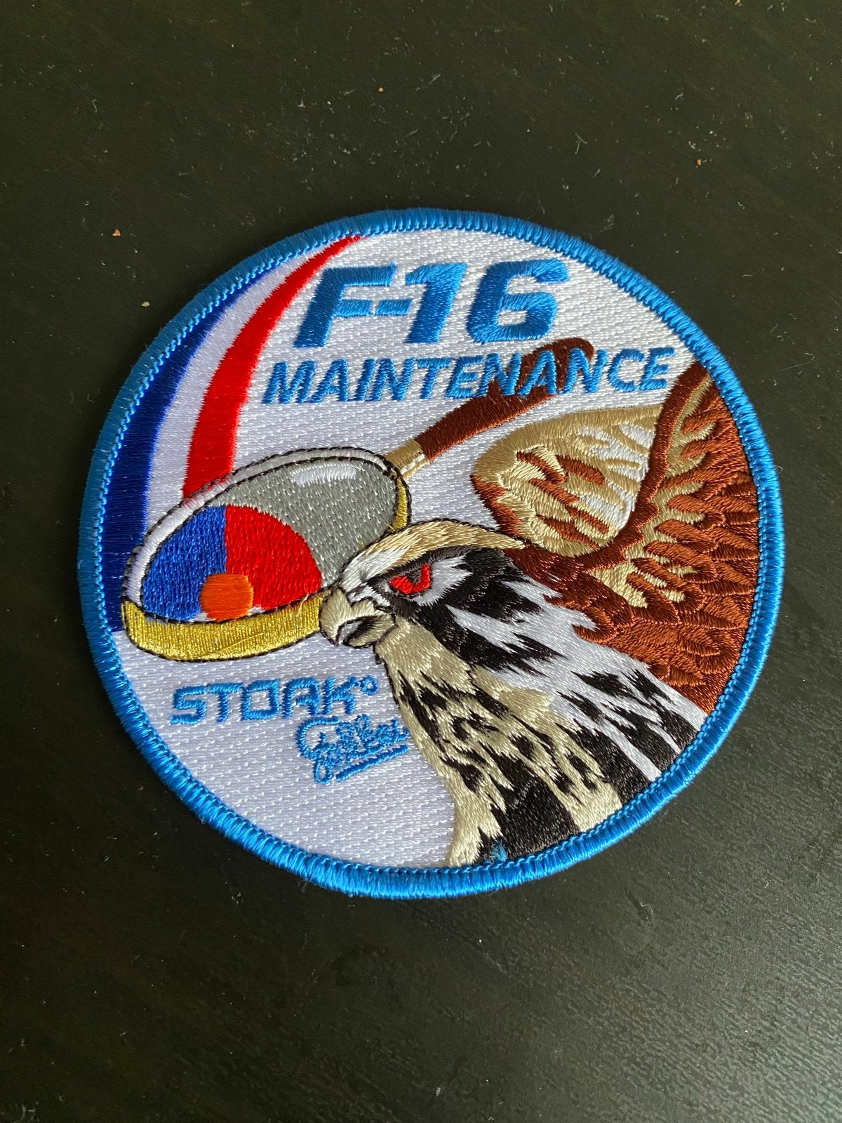 F-16 Maintenance Stork Patch - Vliegtuig Embleem, Ophalen of Verzenden, Luchtmacht, Nederland, Overige typen