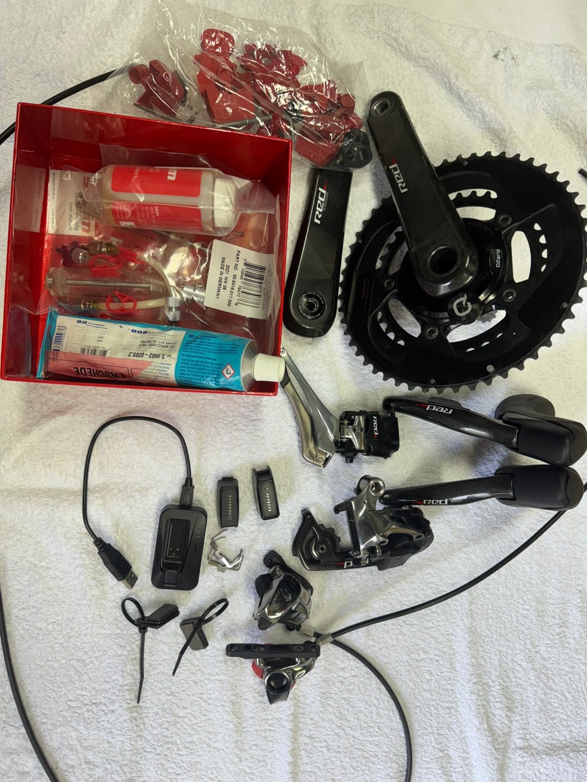 Sram Red E-Tap 11 speed groepset in goede staat., Fietsen en Brommers, Ophalen of Verzenden, Gebruikt