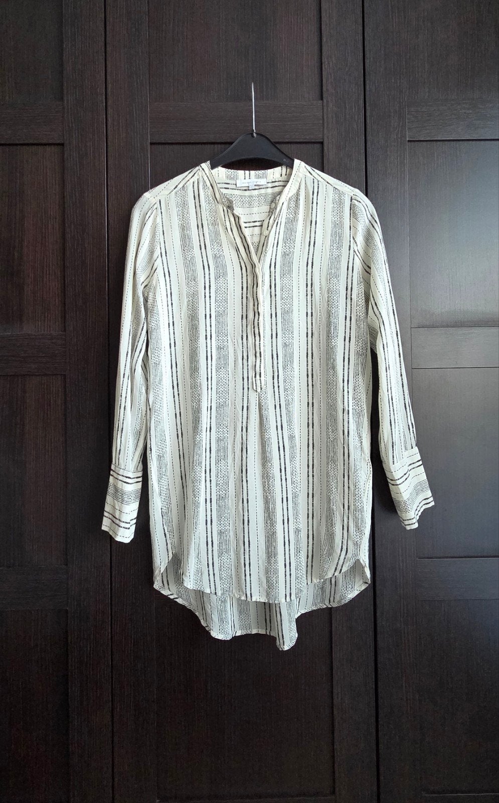 Second Female 100% Zijden blouse jurk tuniek 36 S zwart wit, Second Female, Wit, Nieuw, Ophalen of Verzenden