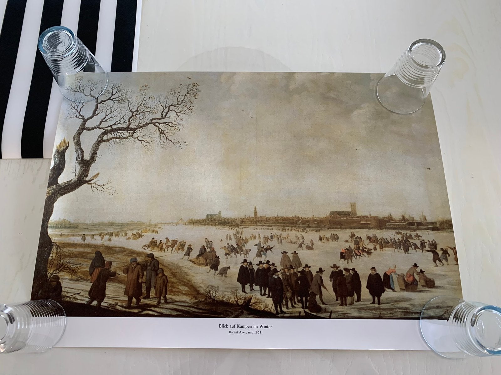 Poster Blick auf Kampen im Winter Barend Avercamp 1663, Ophalen of Verzenden, Zo goed als nieuw, Rechthoekig Liggend, Dier of Natuur