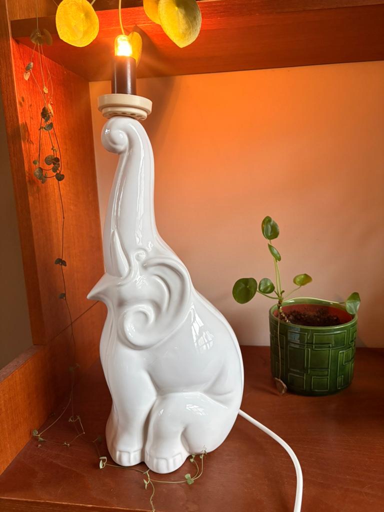 Vintage keramiek olifant lamp Hollywood regancy stijl, Ophalen of Verzenden, Gebruikt
