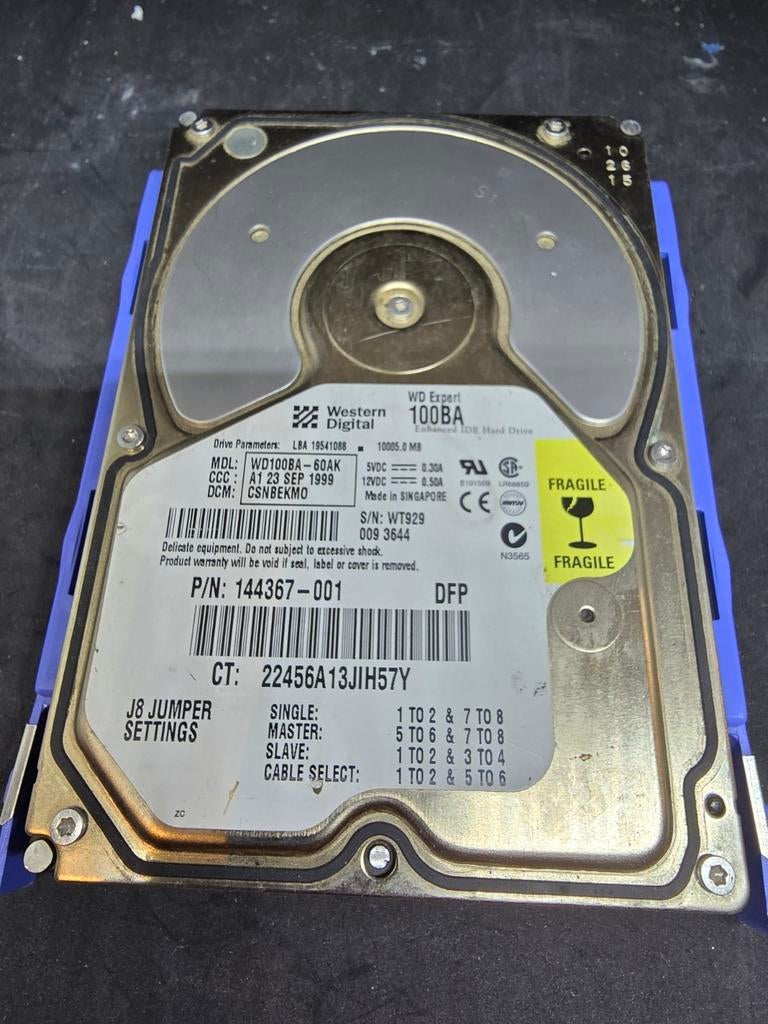 Western Digital WD100BA-60AK 10GB IDE Harde Schijf, Intern, HDD, 10 GB, Ophalen of Verzenden