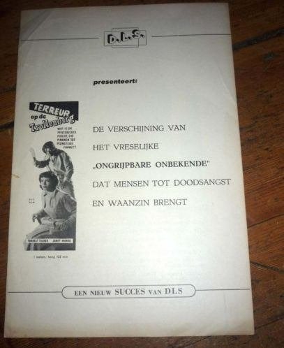 uit de bioscoopfilm promo flyer "terreur op de trollenberg"-, Audio, Tv en Foto, Ophalen of Verzenden, 8mm film