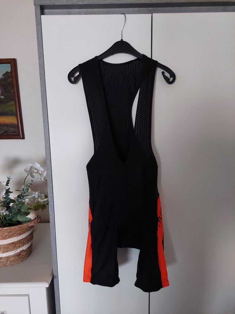 Boretti Fietsbroek met bretels - Zwart/Oranje, Ophalen of Verzenden, Zo goed als nieuw, Kleding
