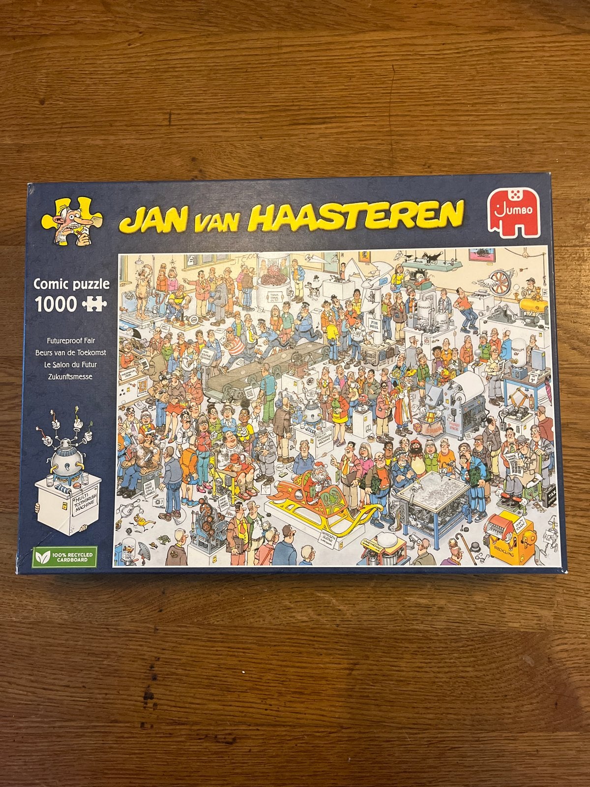 Jan van Haasteren Comic Puzzel - Beurs van de Toekomst 1000, Ophalen of Verzenden, 500 t/m 1500 stukjes, Zo goed als nieuw, Legpuzzel
