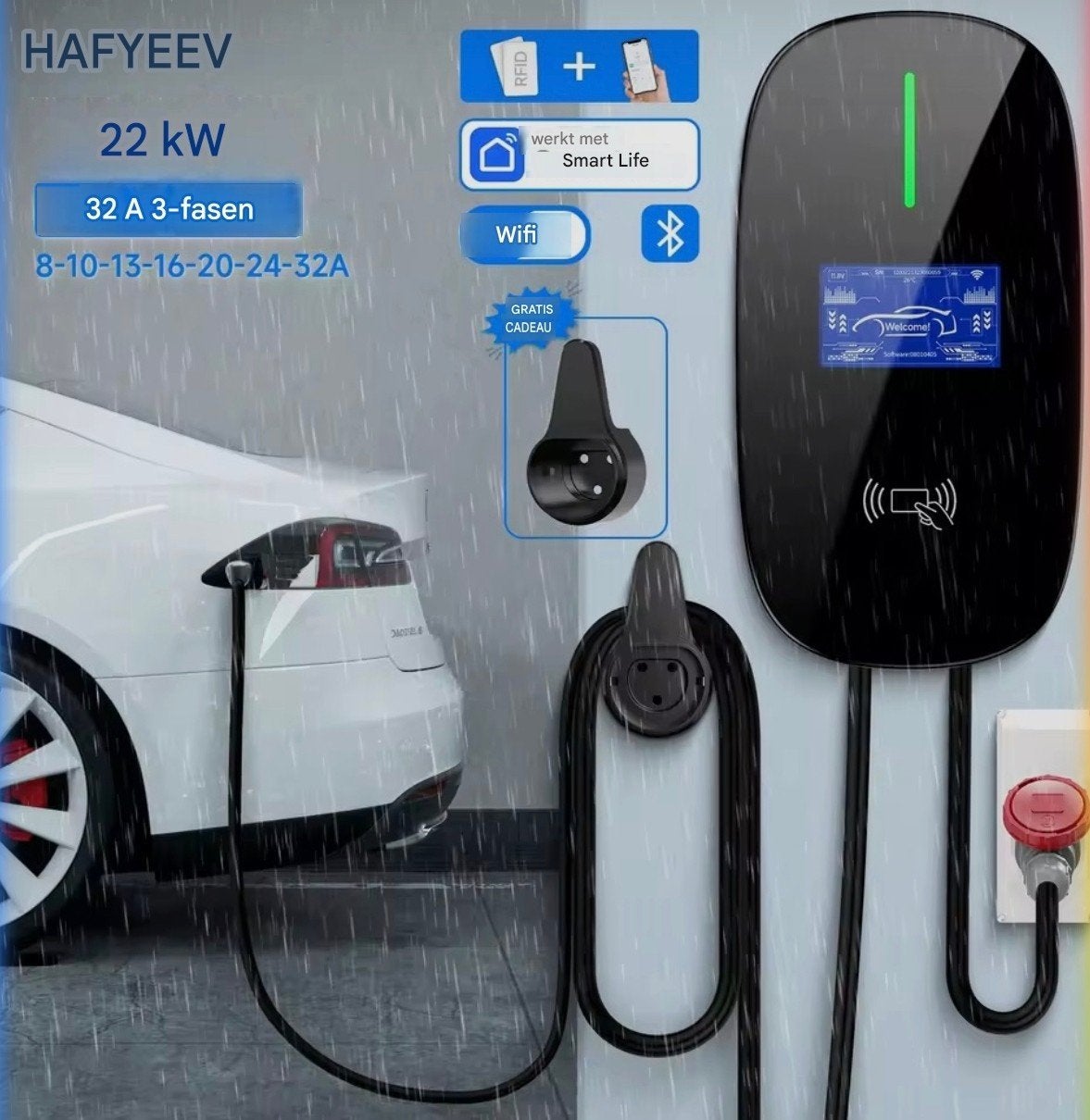 Auto wandlader 3 fase, Auto diversen, Laadpalen, Ophalen of Verzenden, Nieuw, Laadkabel