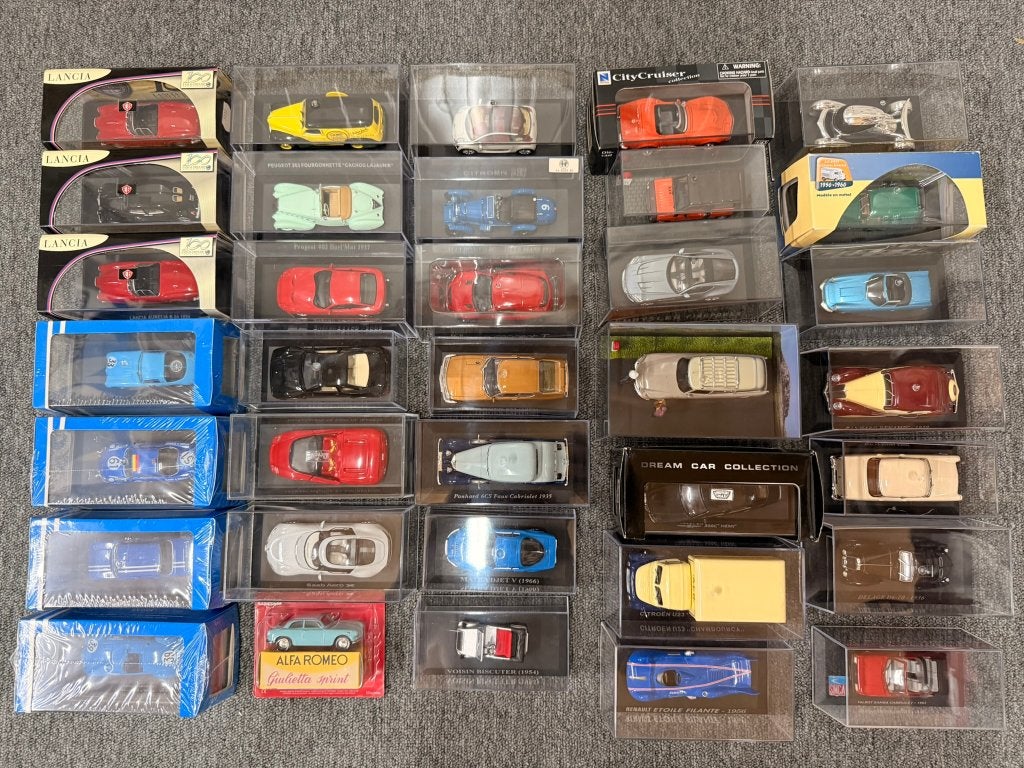 35x Atlas Edison New-Ray Motormax Altaya Alfa etc 1:43, Gebruikt, Auto, 8124AD Wesepe, Info@dinkytoysinkoop.nl