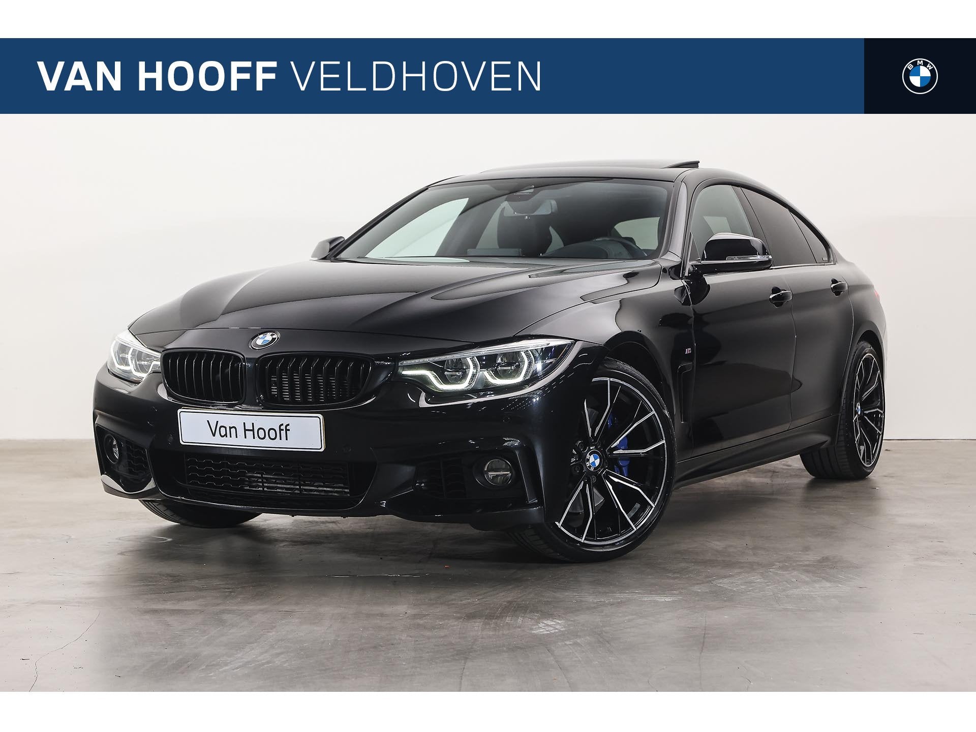 BMW 4 Serie Gran Coupé 418i High Executive M Sport Automaat, Auto's, Gebruikt, Zwart, Bedrijf, 3 cilinders