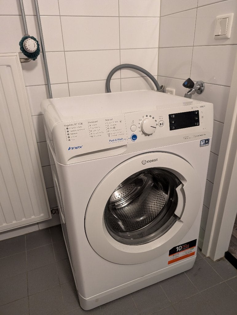 Indesit washing machine 7kg, Ophalen, Gebruikt, Handwasprogramma, Voorlader