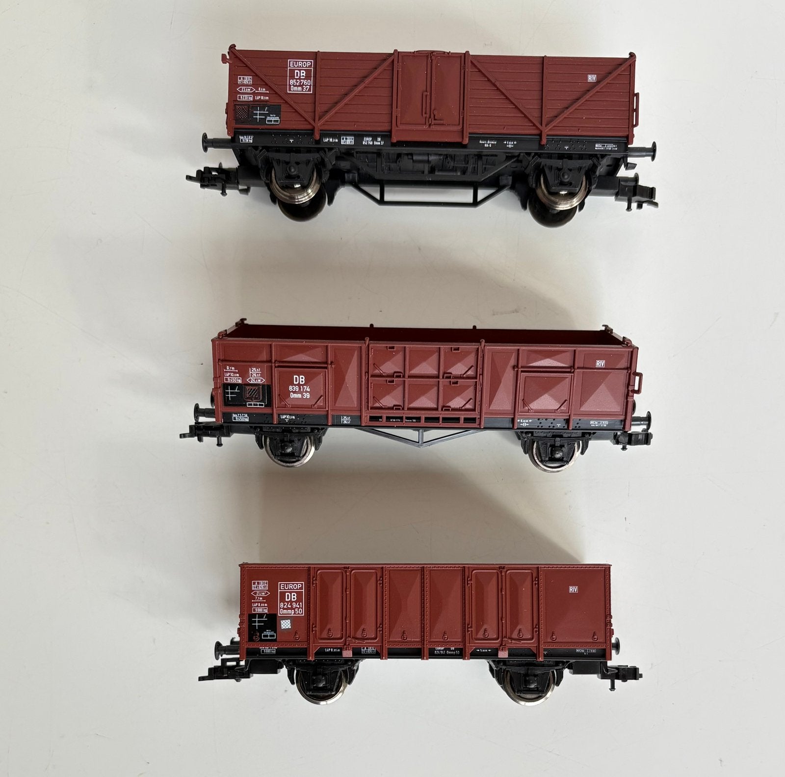 Piko 3 openbak wagons van de DB, Gebruikt, Gelijkstroom of Wisselstroom, Wagon, Piko