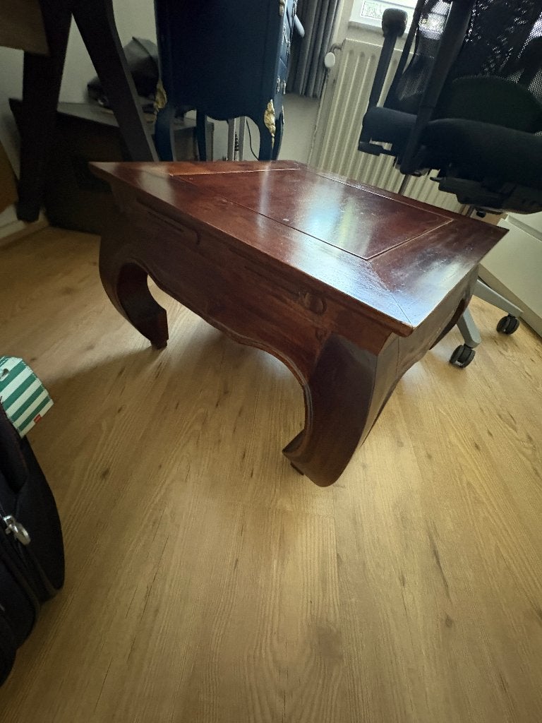 Chinees opiumtafeltje met sierlijke poten, 60x60x45 cm, Ophalen, Gebruikt, 50 tot 100 cm, Klassiek, Antiek