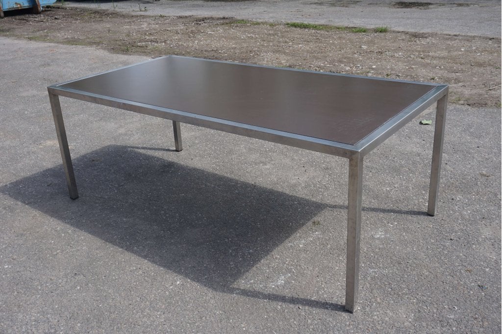 RVS tafel  kantinetafel eettafel keukentafel, Gebruikt, 100 tot 150 cm, Niet ingevuld, Vijf personen of meer