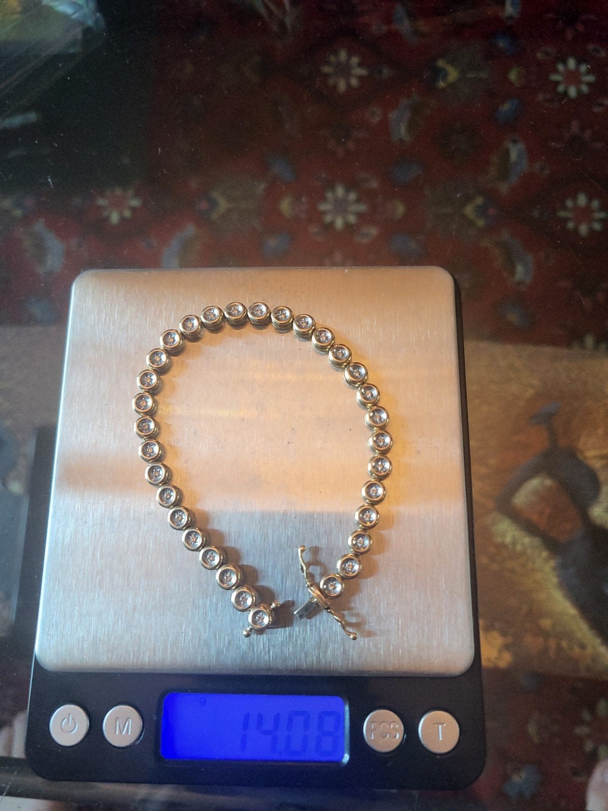 Brilljant Tennisarmband 585  ruim   1 Karat, Ophalen of Verzenden, Goud, Goud, Met edelsteen