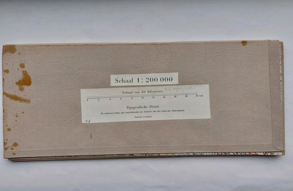 P6 Unieke stafkaart uit ca 1928 Gelderland Zuid en Limburg, Gelezen, 2000 tot heden, Ophalen of Verzenden, Landkaart