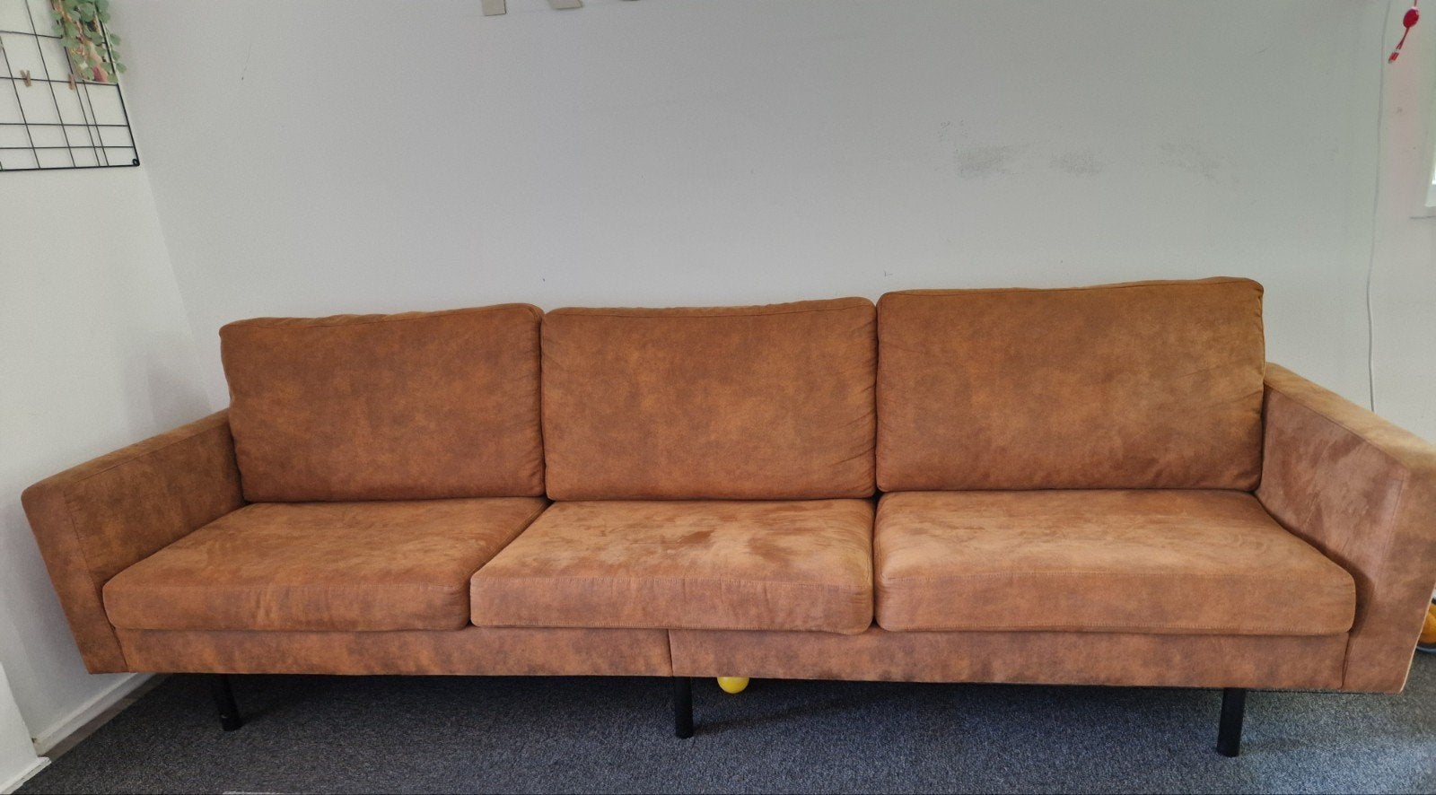 Leen Bakker 3-zits bank - Cognac kleur, Huis en Inrichting, Ophalen, Gebruikt, Driepersoons, 75 tot 100 cm