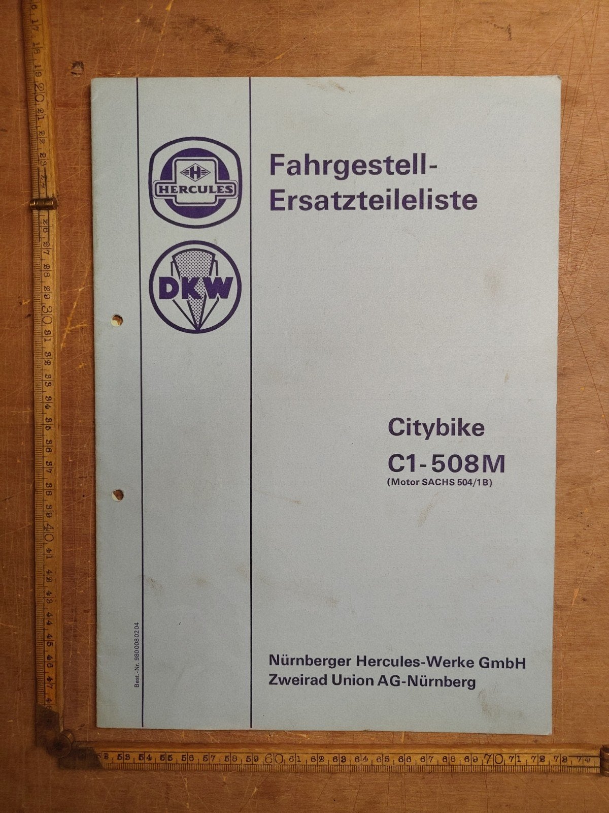 onderdelen catalogus DKW Citybike  C1, Ophalen of Verzenden, Gebruikt