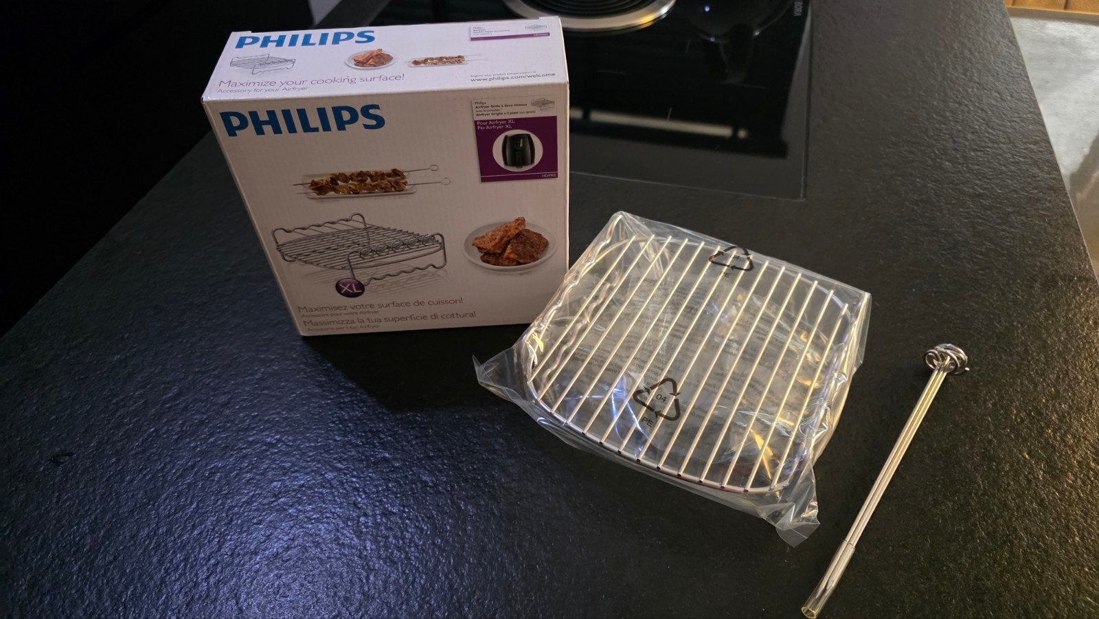Philips airfryer XL grillrek en spiesjes accessoire, Ophalen, Nieuw