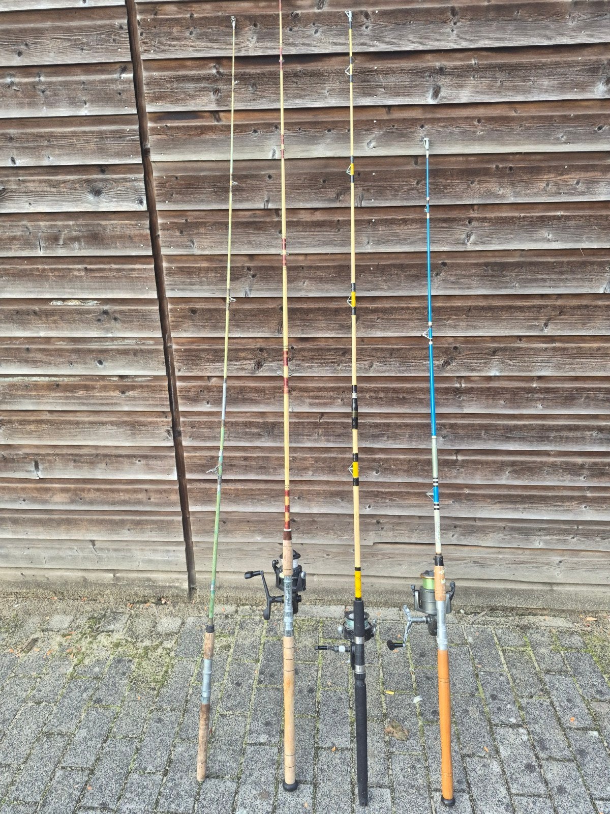 4 vishengels, Watersport en Boten, Ophalen, Gebruikt, Werphengel