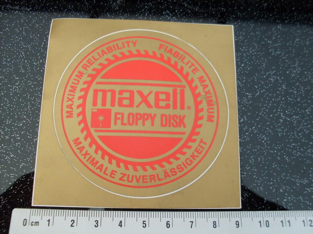 sticker maxell floppy disk logo, Verzenden, Zo goed als nieuw, Merk