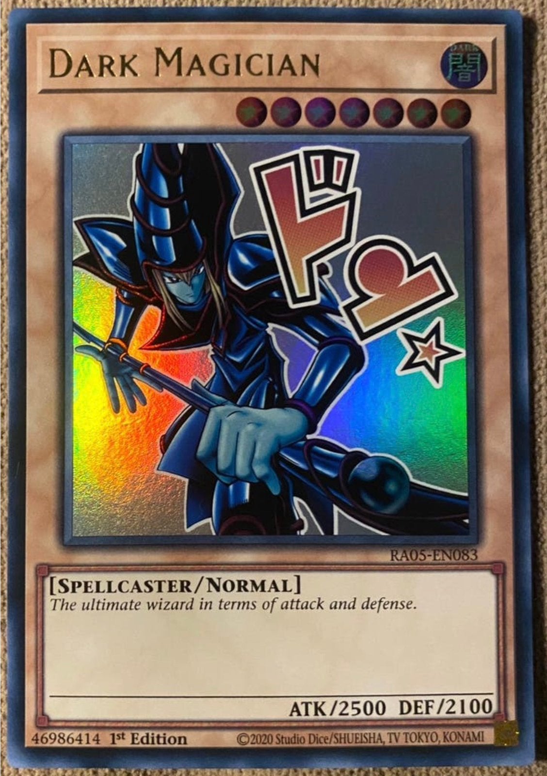 Yu-Gi-Oh! Stamped Dark Magician RA05 1st Edition !, Hobby en Vrije tijd, Verzamelkaartspellen | Yu-gi-Oh!, Ophalen of Verzenden