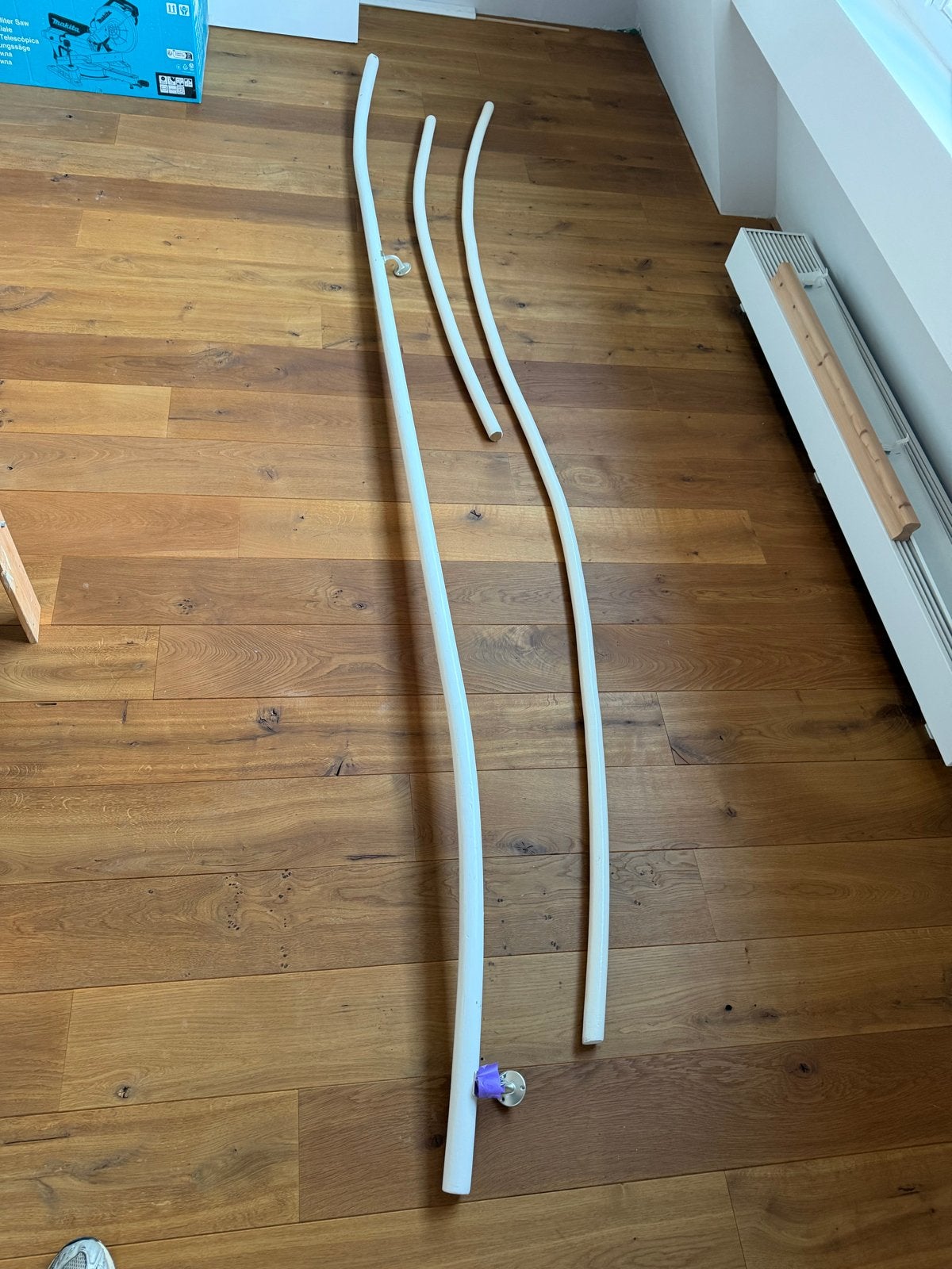 3 trapleuningen, wit, diverse lengtes, Ophalen, Gebruikt, Trap, 2 tot 4 meter