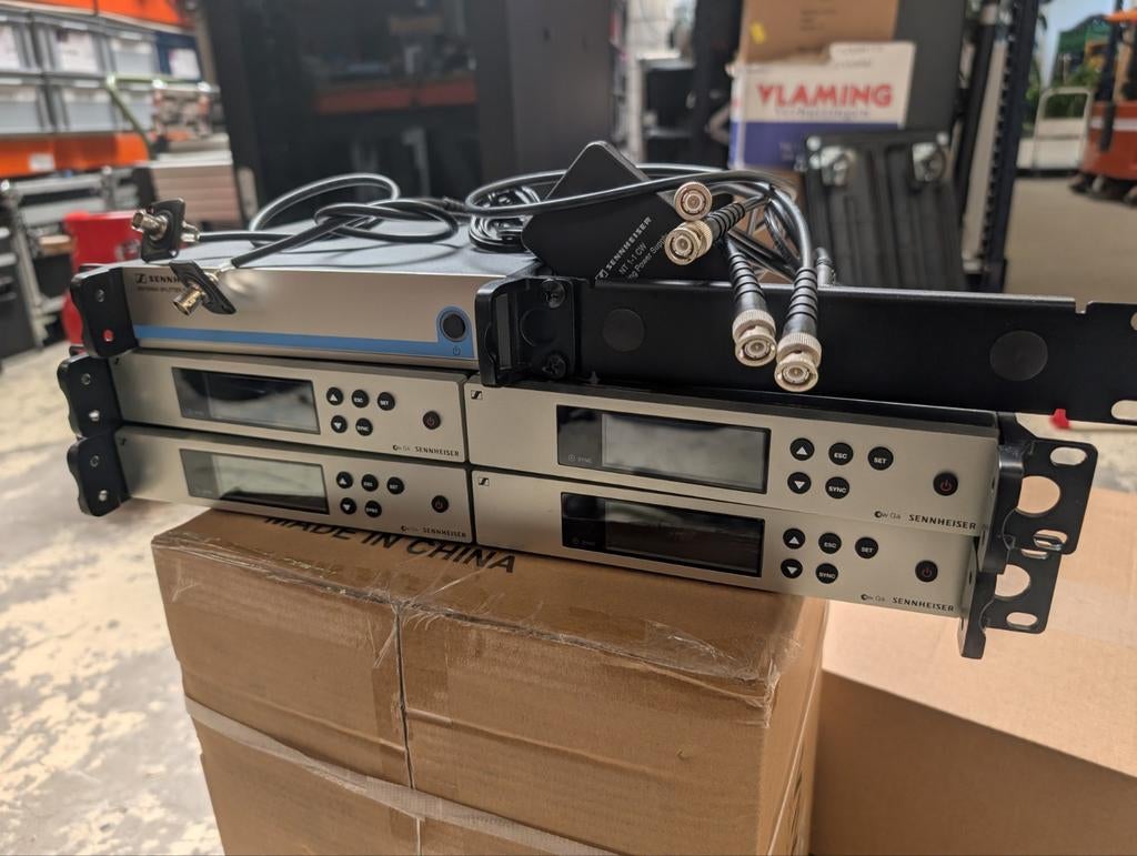 Sennheiser EW100 G4 Microfoon Set (4x) met Antennensplitter, Muziek en Instrumenten, Microfoons, Ophalen of Verzenden, Zo goed als nieuw