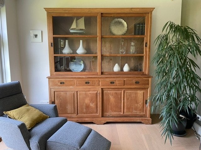 Buffetkast teakhout, Ophalen, Gebruikt, Met deur(en), 200 cm of meer