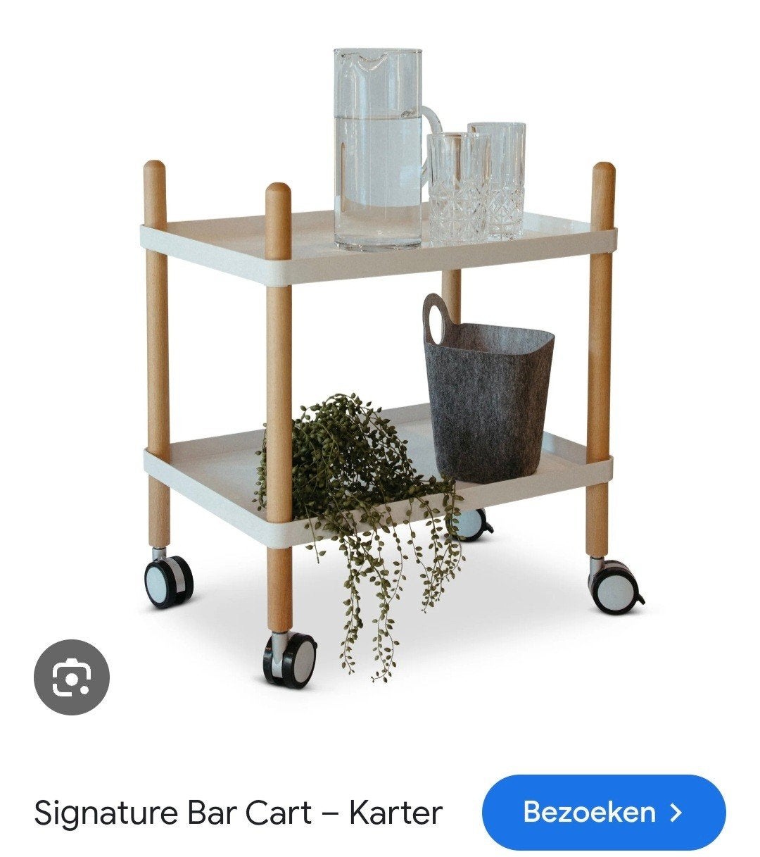 Nieuwe serveerkar/bakkerskar/ bijzettafel zwart en wit  p.st, 45 tot 60 cm, Minder dan 55 cm, Nieuw, Ophalen of Verzenden