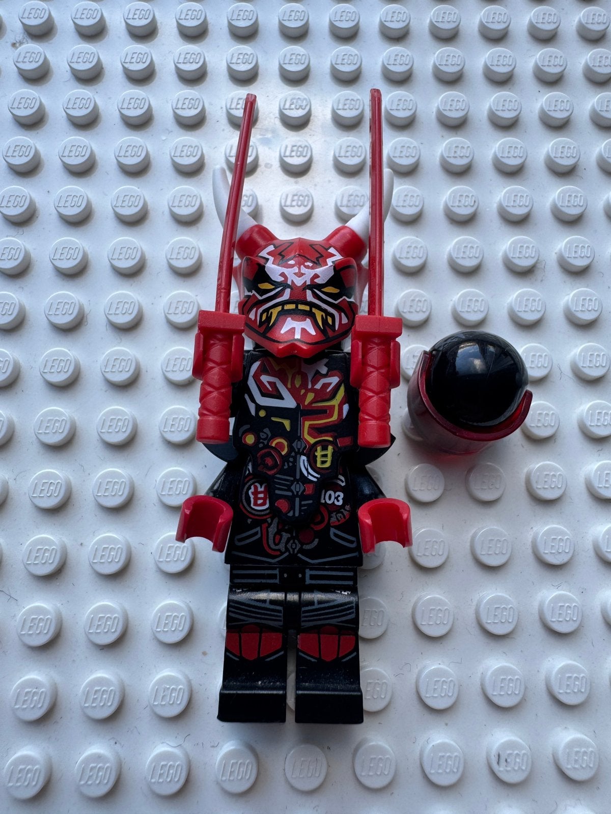 LEGO Ninjago Mr. E njo0385 + Oni Mask of Vengeance, Ophalen of Verzenden, Zo goed als nieuw
