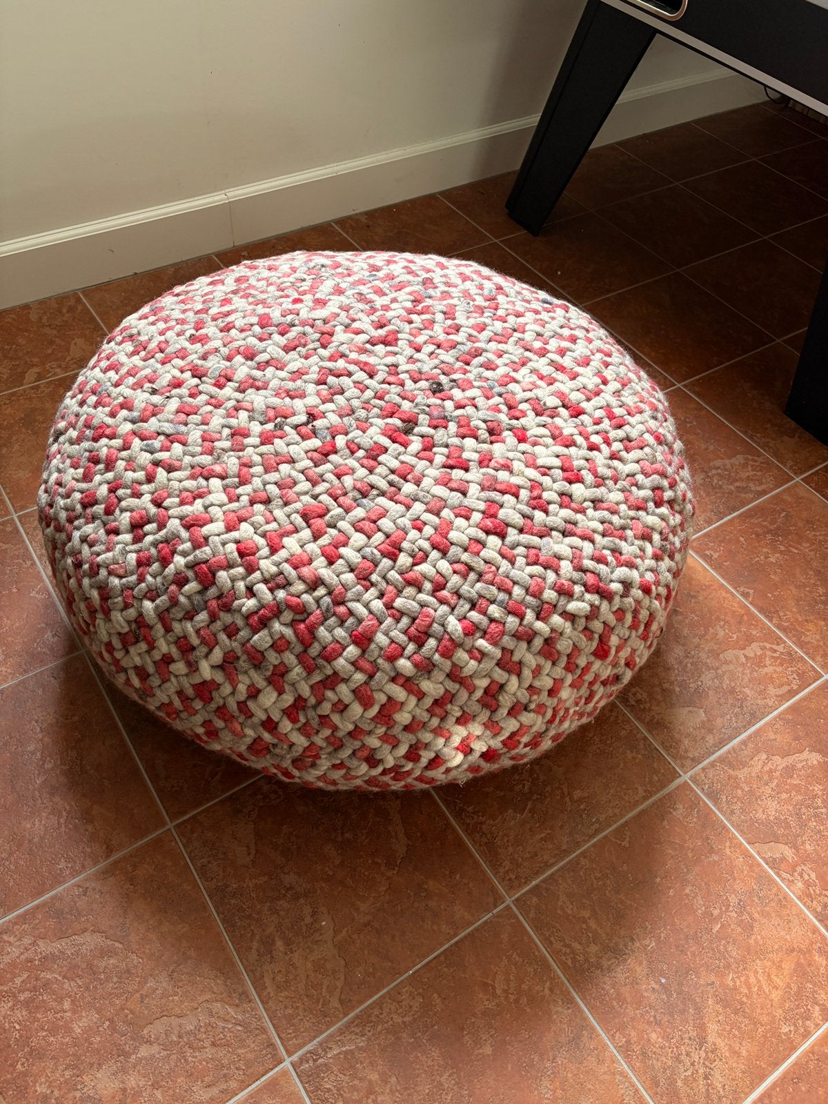 Gebreide poef, Ophalen, Overige materialen, Rond, Minder dan 50 cm