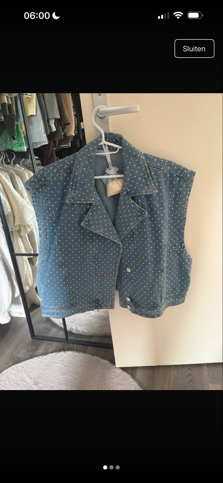 Denim spijkergilet met studs - Maat XL, Ophalen of Verzenden, Zo goed als nieuw, Maat 46/48 (XL) of groter, Blauw