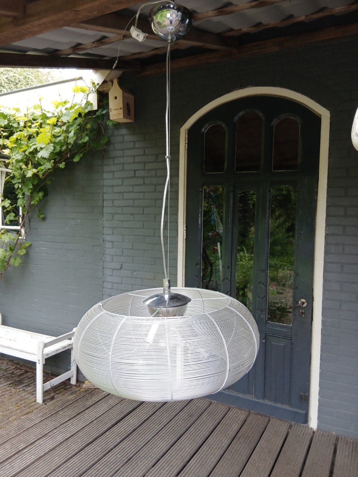 Grote rvs hanglamp, Ophalen, Zo goed als nieuw, Minder dan 50 cm