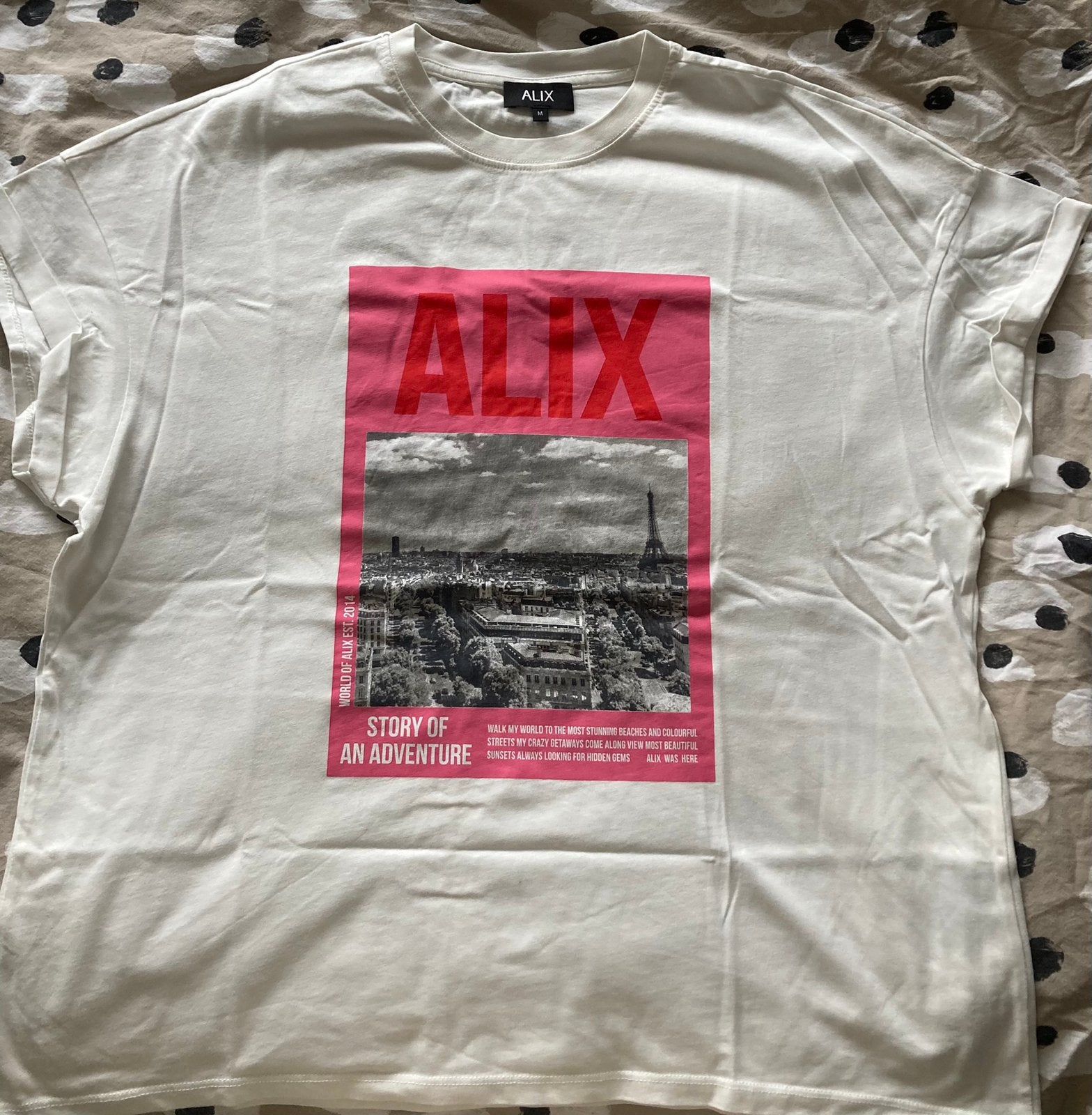 Alix the Label t shirt wit roze M, Ophalen of Verzenden, Zo goed als nieuw, Wit, Korte mouw