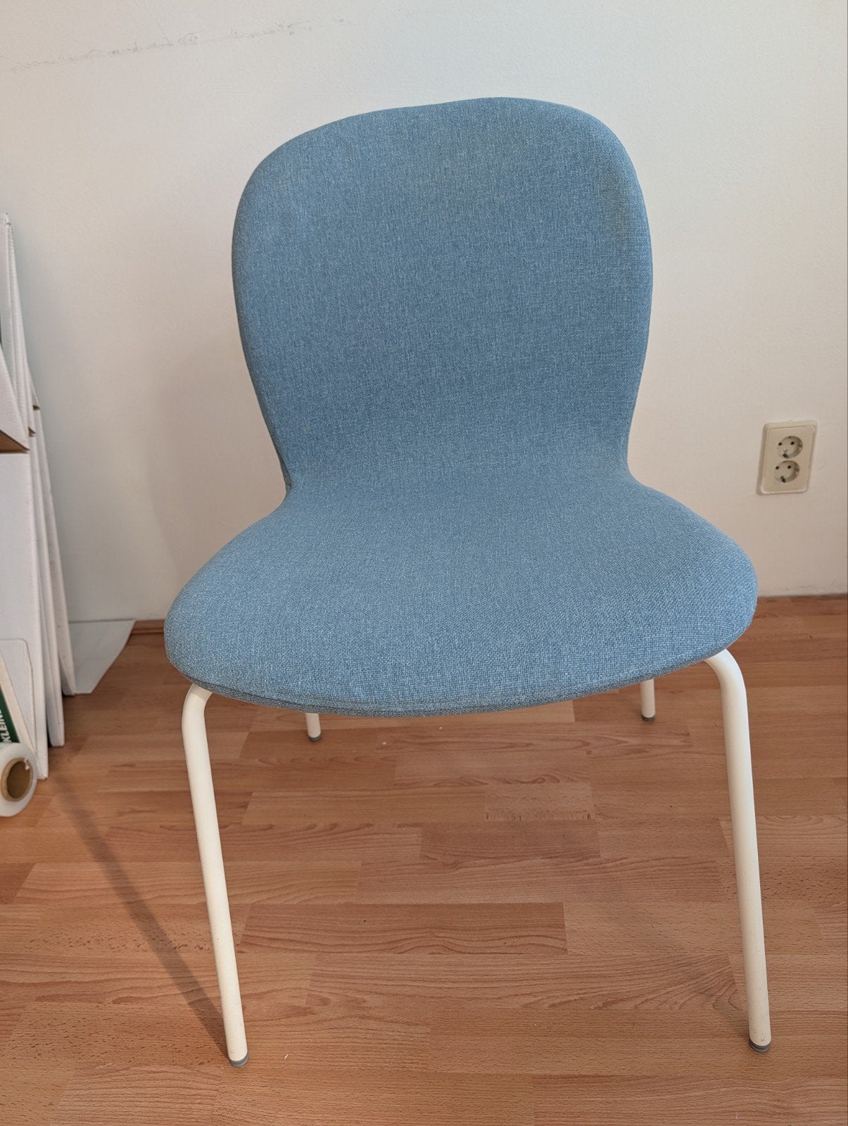 4x IKEA Karlpetter stoelen lichtblauw, Ophalen, Gebruikt, Blauw, Stof