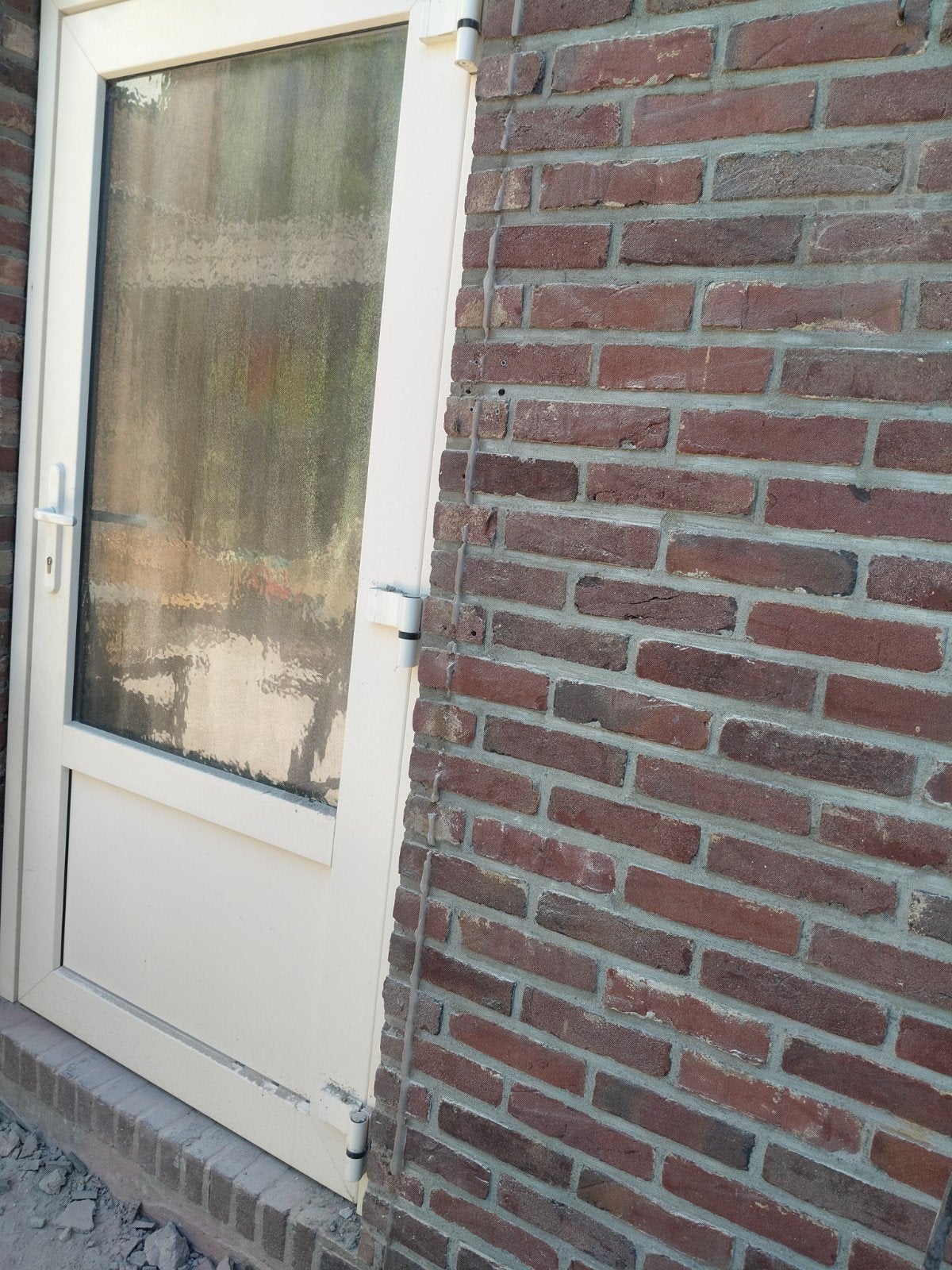Gebruikte kunststof buitendeur met glas, Doe-het-zelf en Verbouw, Ophalen, Gebruikt, 80 tot 100 cm, Buitendeur