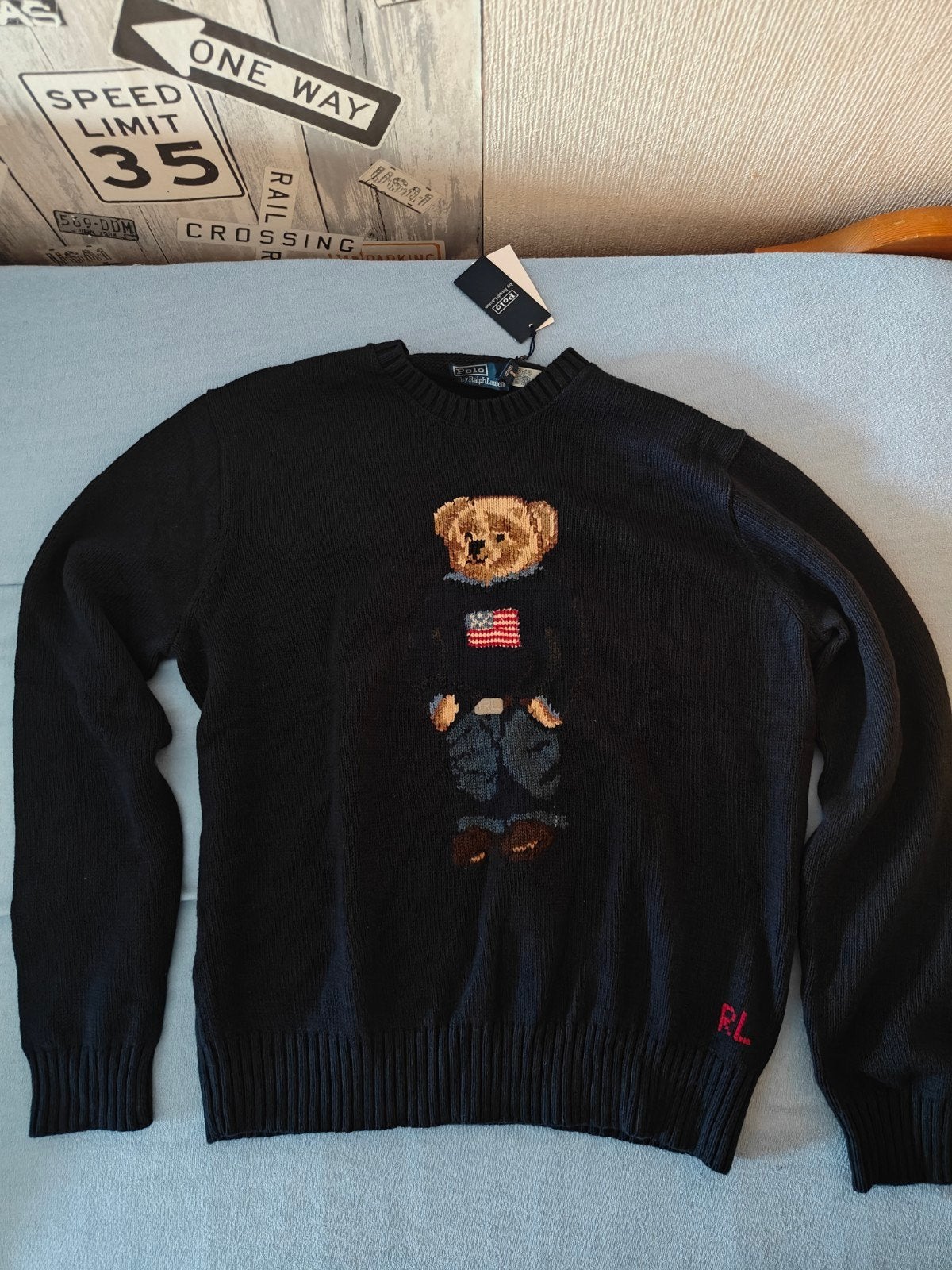 Ralph Lauren USA Bear Sweater - Nieuw met kaartje, Ophalen of Verzenden, Nieuw, Zwart, Ralph Lauren