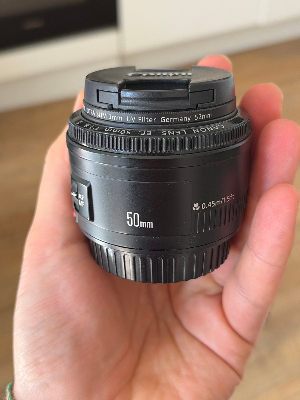 Canon EF 50mm f/1.8 II lens met Phottix UV filter