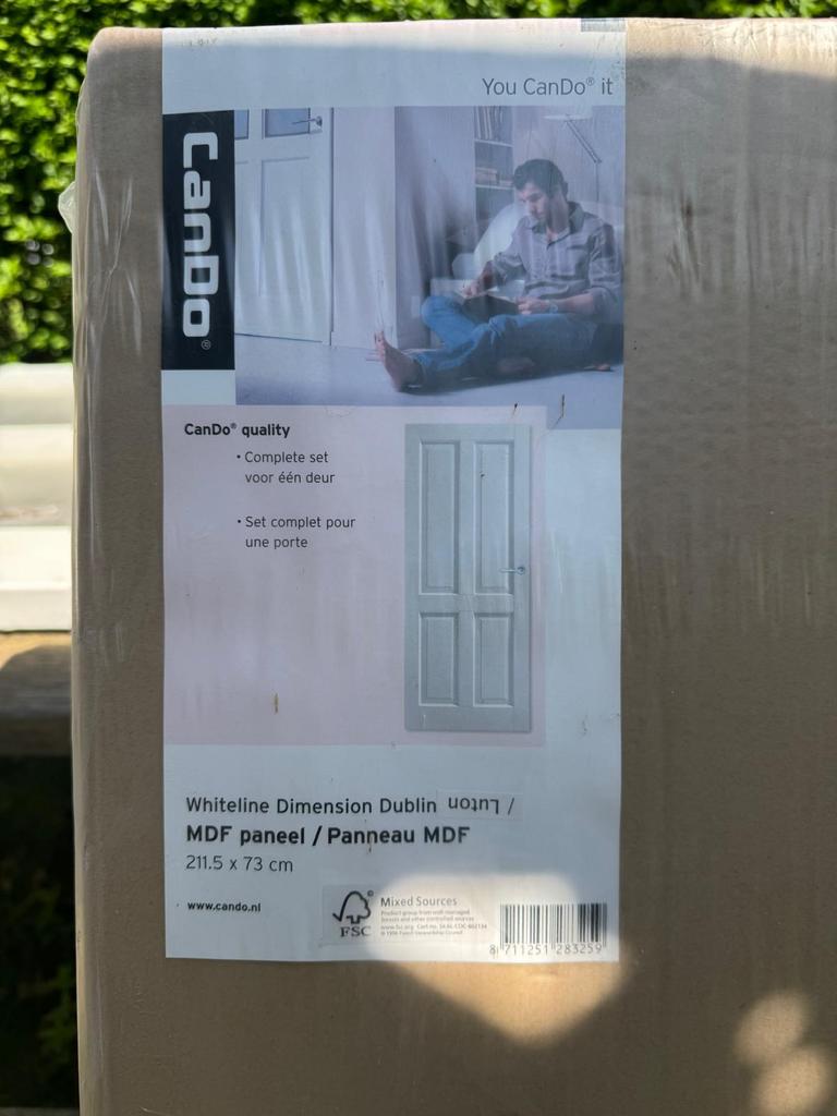 Cando deur 211.5 x 73 inclusief glas, Ophalen of Verzenden, Glas, Binnendeur, 200 tot 215 cm