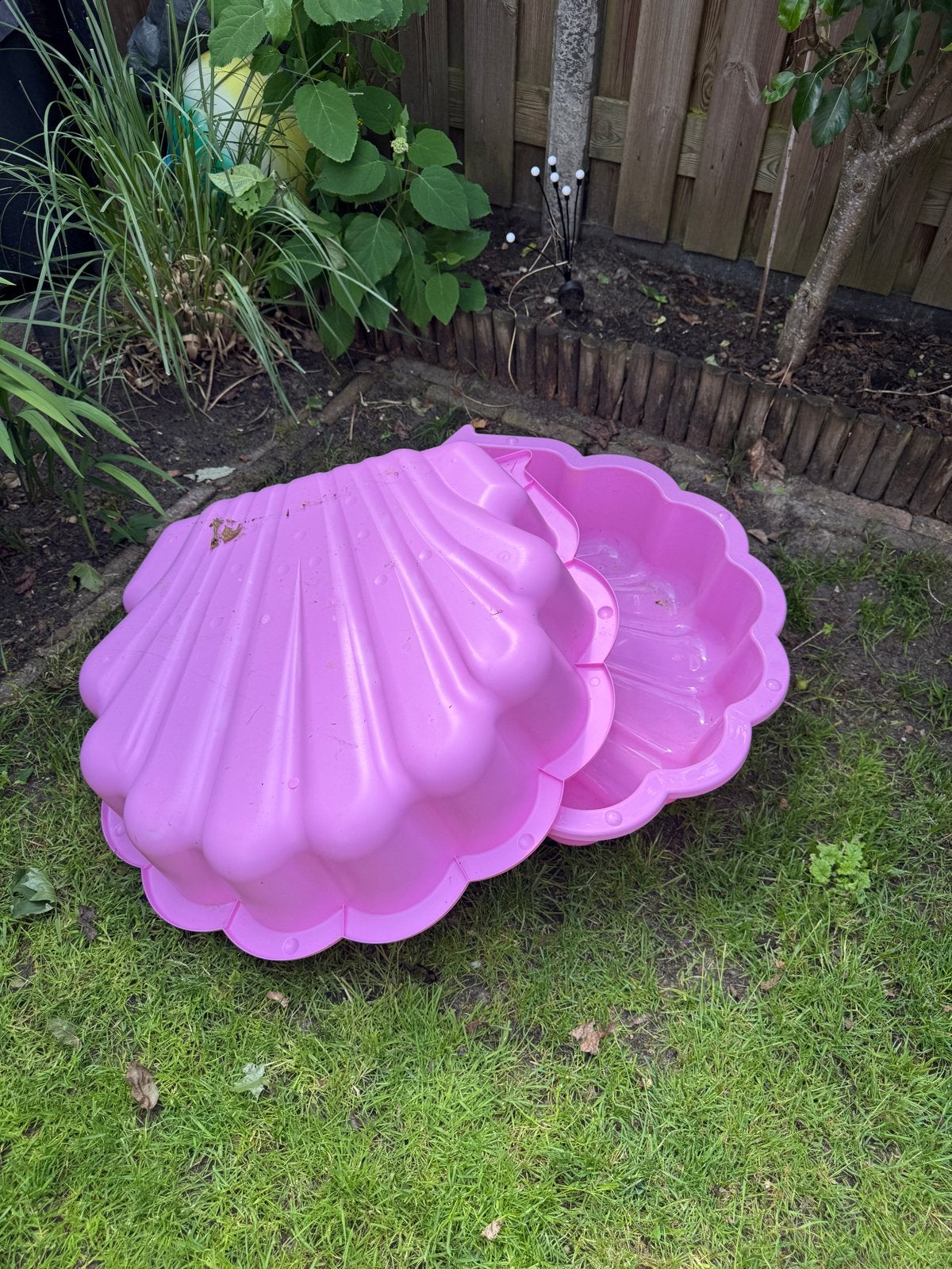 Roze schelp zandbak/waterbak, Ophalen, Gebruikt