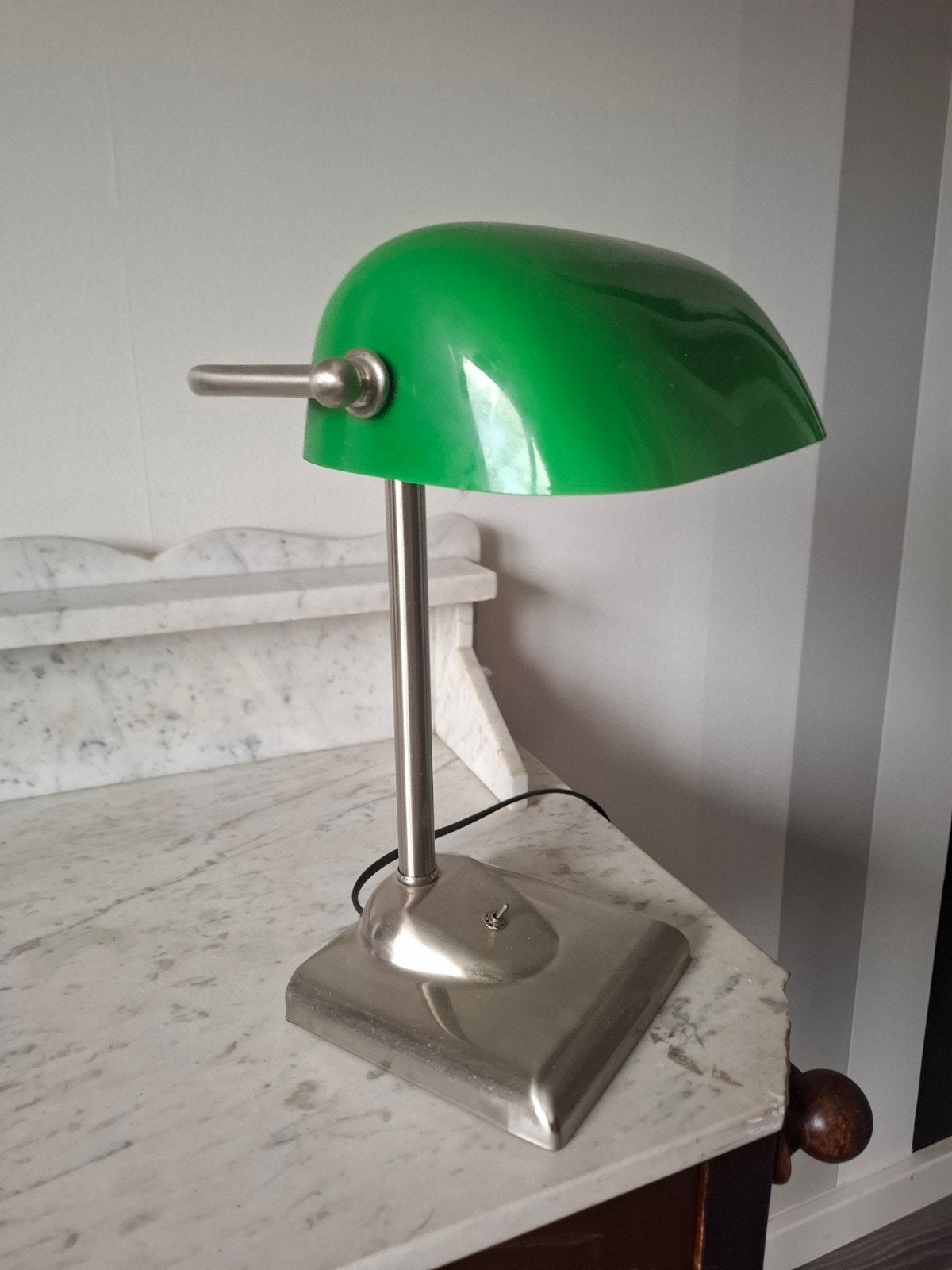 ️Bankierslamp met Groene Kap️, Groen, Met schakelaar, Ophalen of Verzenden, Zo goed als nieuw