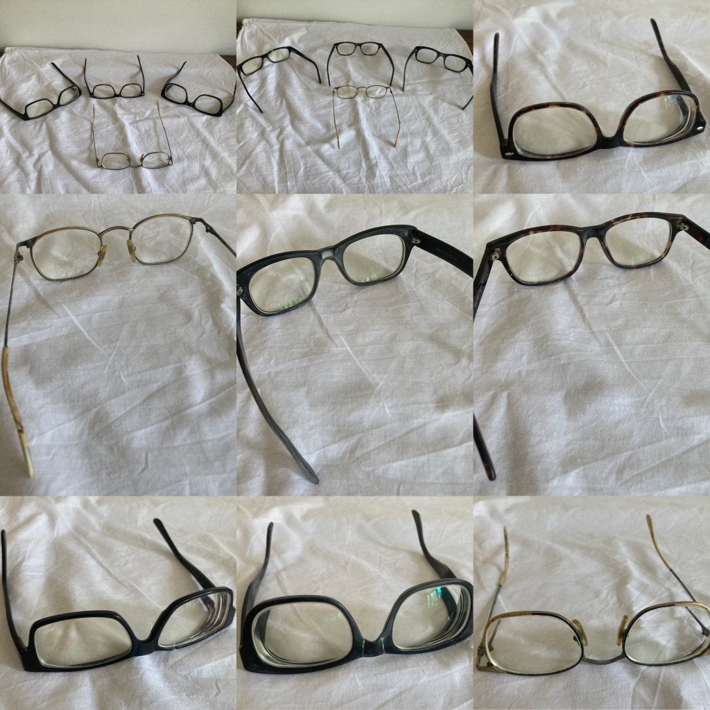 Drie brillen met zeer sterke min glazen bril bijziend, Ophalen of Verzenden, Gebruikt, Bril, Overige merken