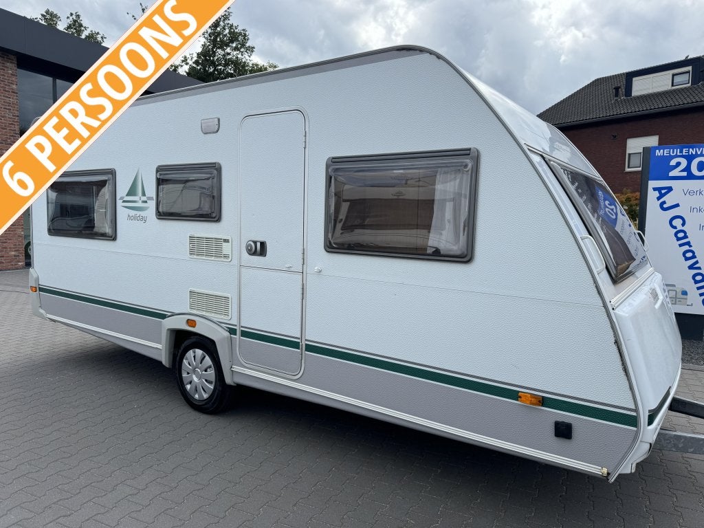 Eifelland Holiday 500 TK / 6 persoons / stapelbed / voortent, Caravans en Kamperen, Caravans, Overige typen, Schokbreker, Bedrijf