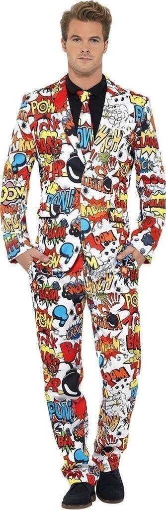 OppoSuits en Smiffys Kostuums - Comic Strip Maat XL, Ophalen of Verzenden, Nieuw, Maat 56/58 (XL), Wit