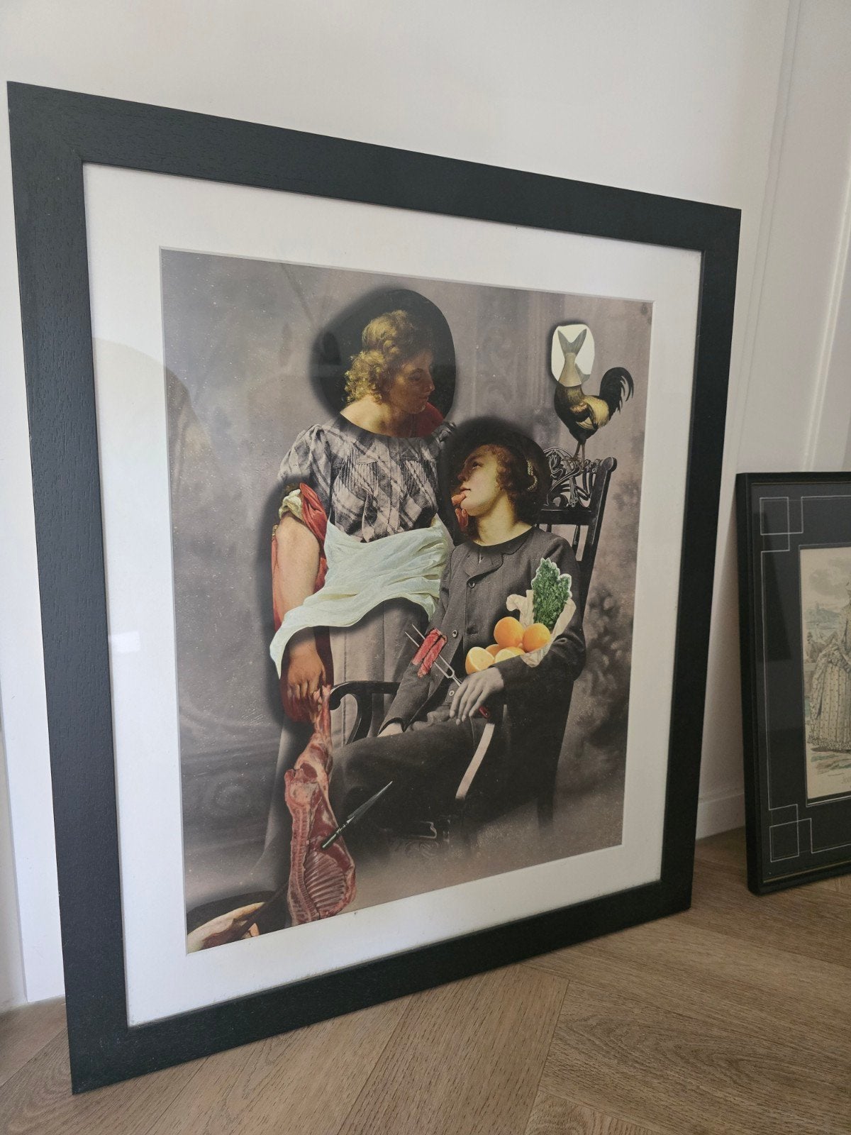 Bijzonder surrealistisch kunstwerk in lijst, Ophalen
