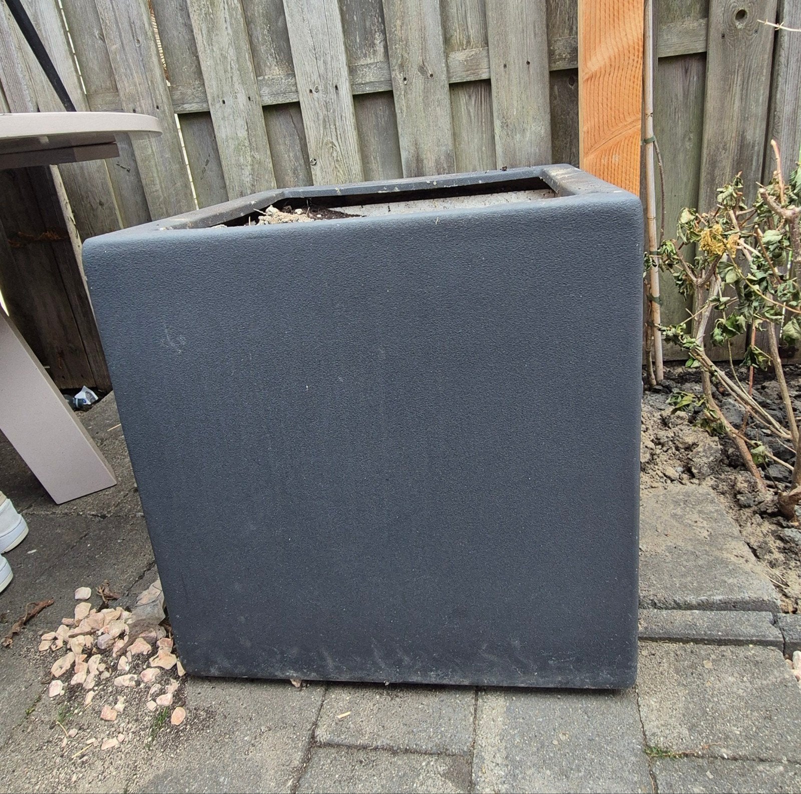 Enjoyplanters polyester plantenbak 60x60, Ophalen, Kunststof, Gebruikt, Vierkant